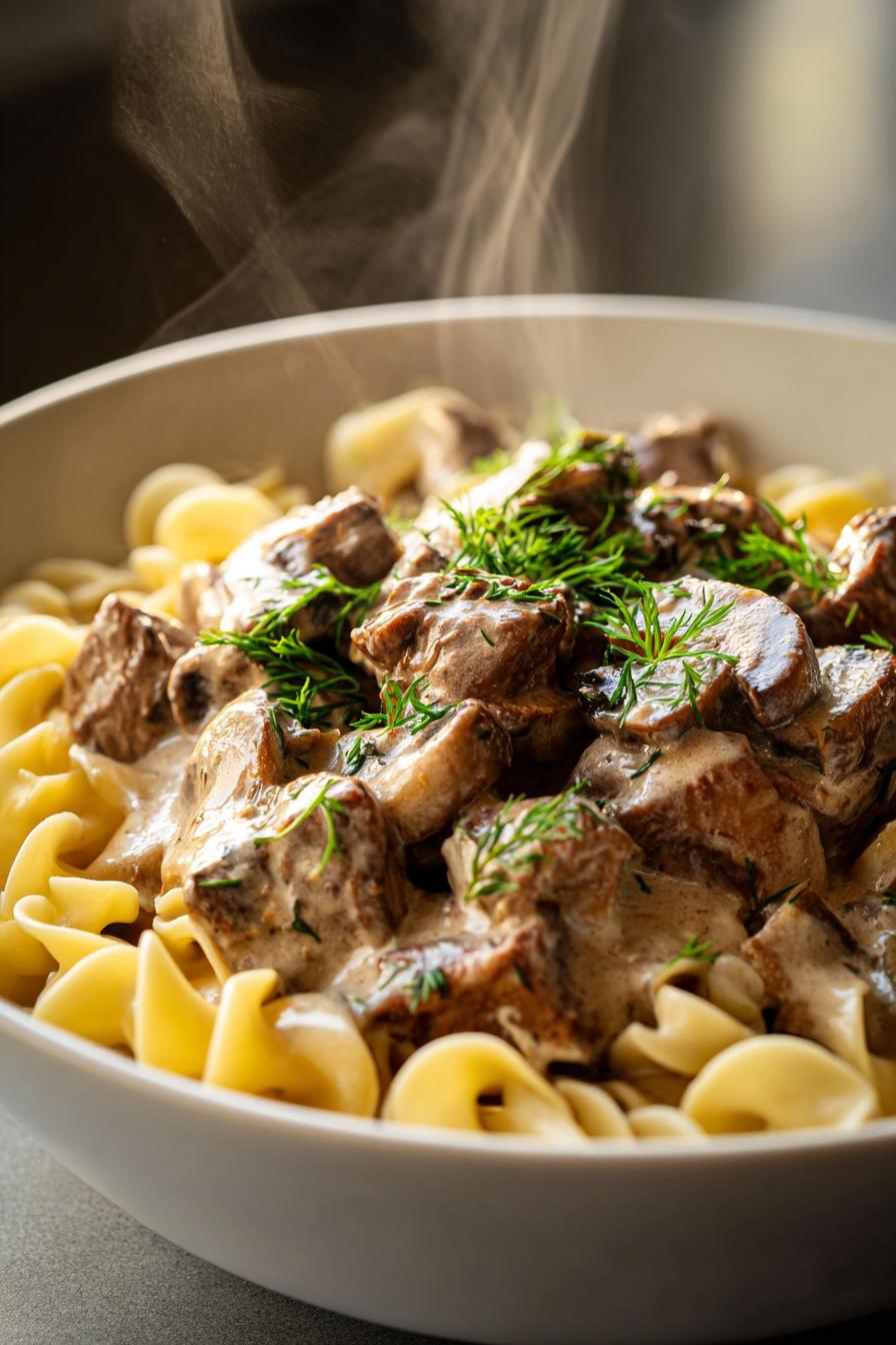 crockpot beef stroganoff - detail 1