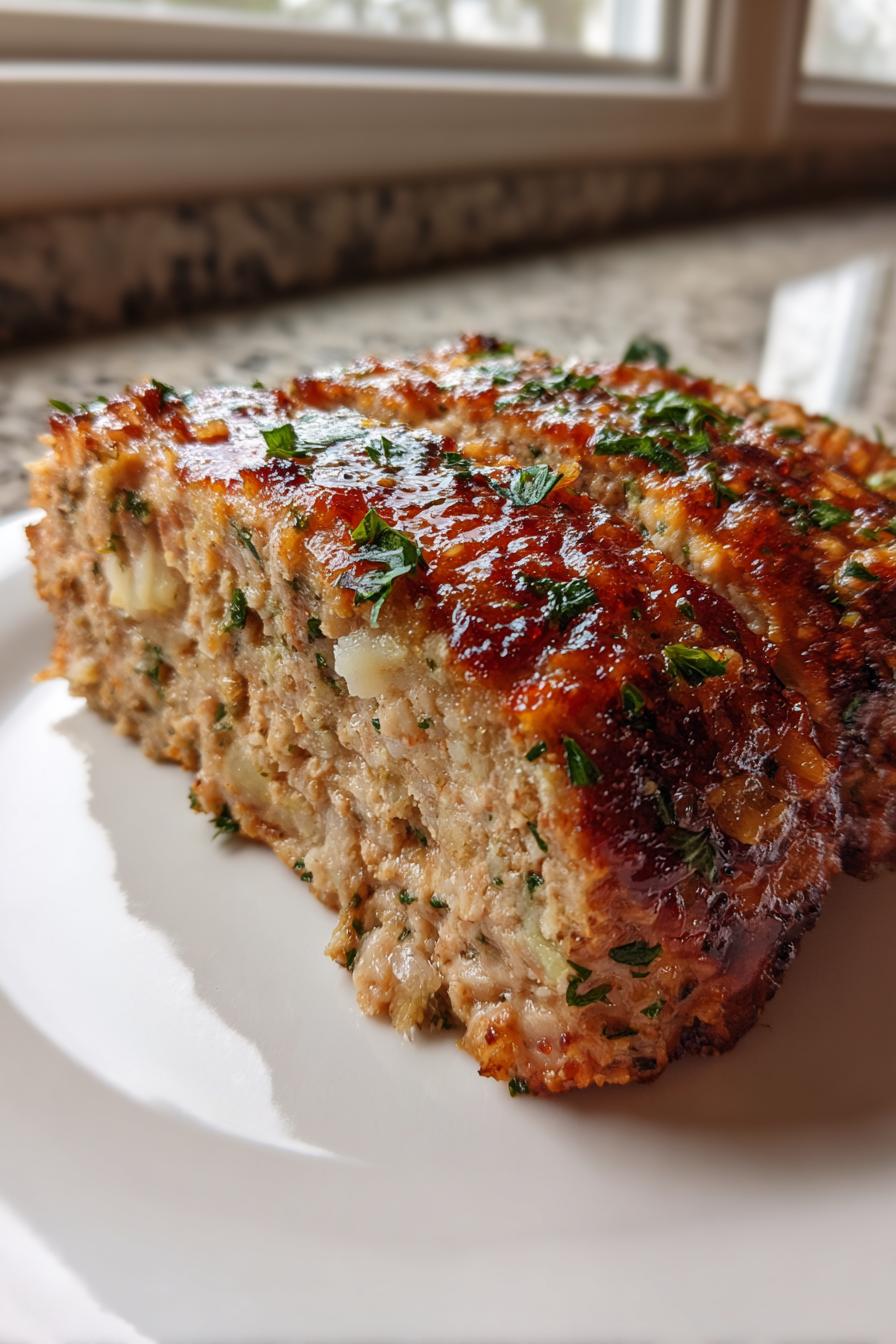 garlic parmesan chicken meatloaf - detail 1