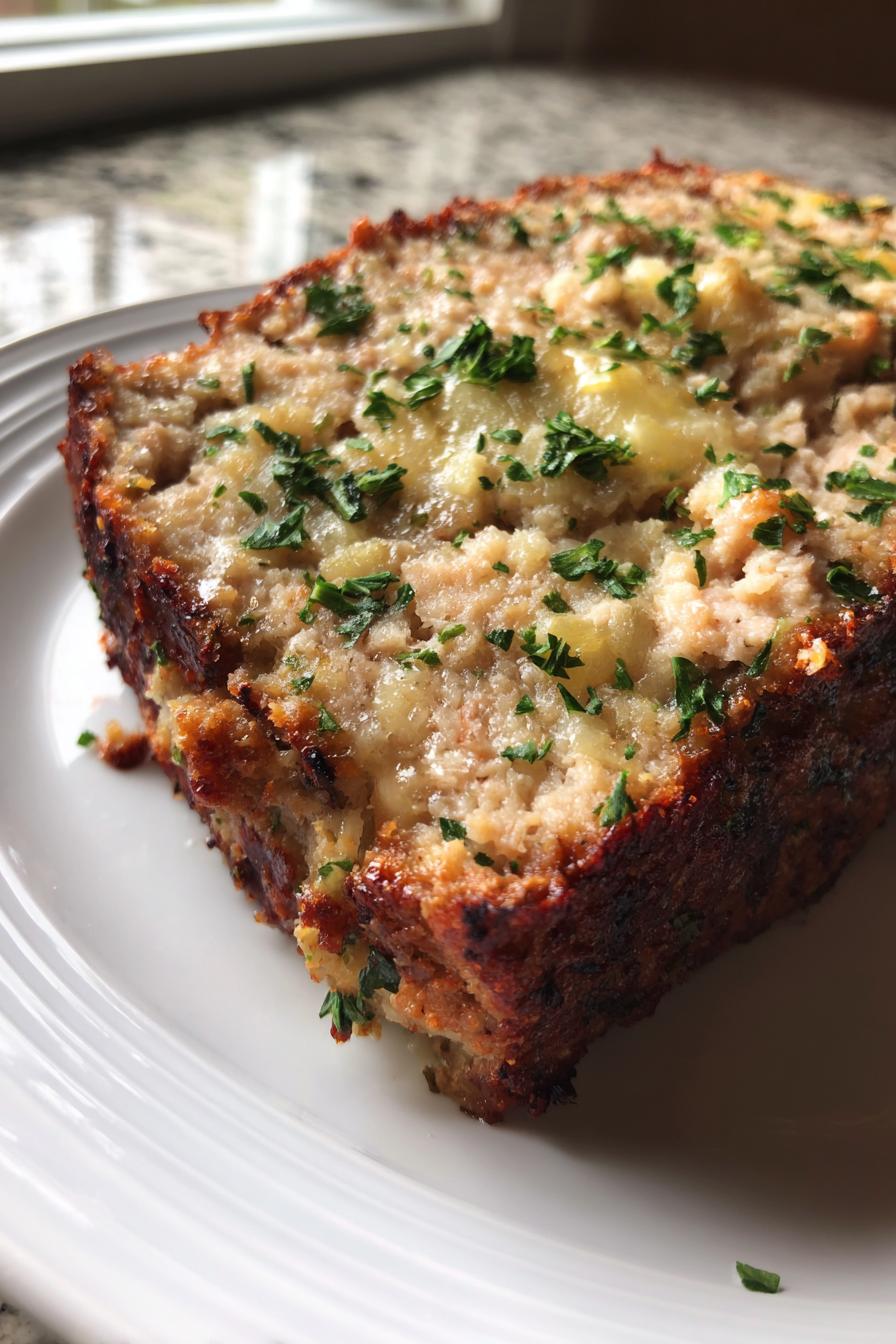 garlic parmesan chicken meatloaf - detail 2
