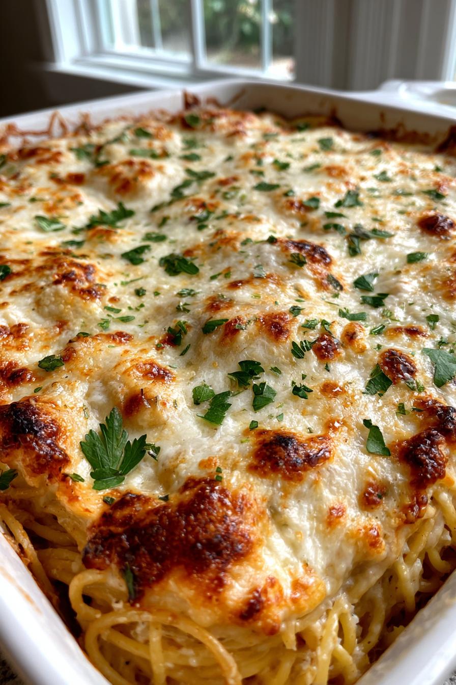 baked cream cheese spaghetti - detail 1