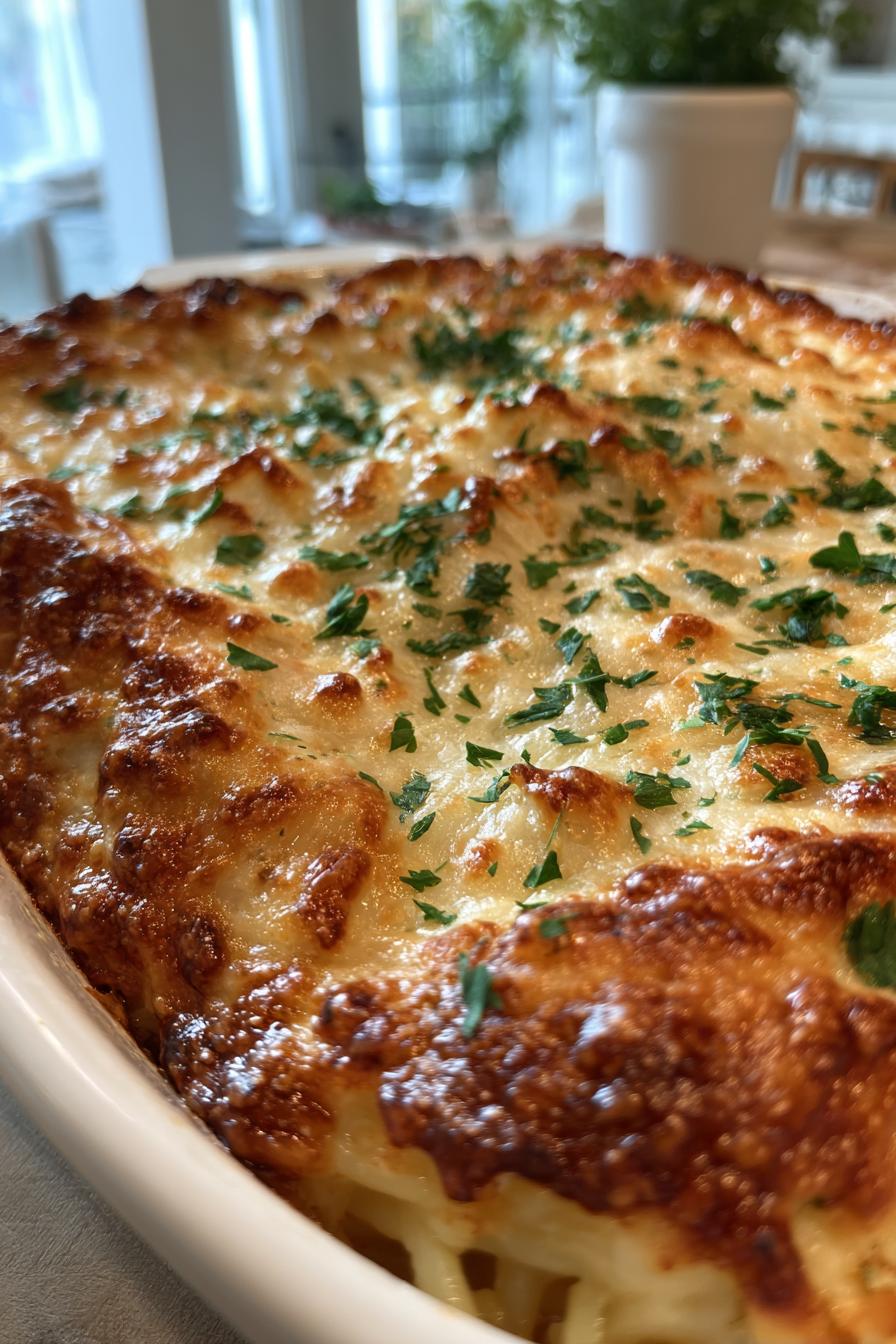 baked cream cheese spaghetti - detail 2
